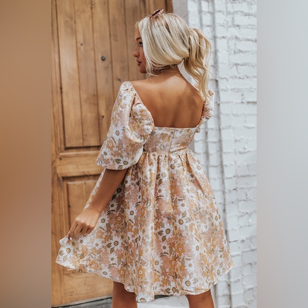 Etiquette boutique floral puff sleeve mini dress - Picture 3 of 8